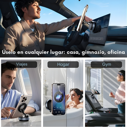 Soporte magnético para celular para utilizarlo en cualquier lugar